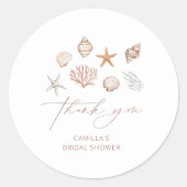 Coastal Brautparty Vielen Dank für die klassische Runder Aufkleber (Vorderseite)