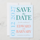 Coastal Breeze-Typografie-Hochzeit Save The Date (Vorderseite)
