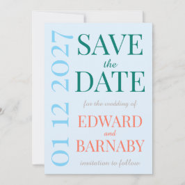 Coastal Breeze Typografie-Hochzeit Save The Date
