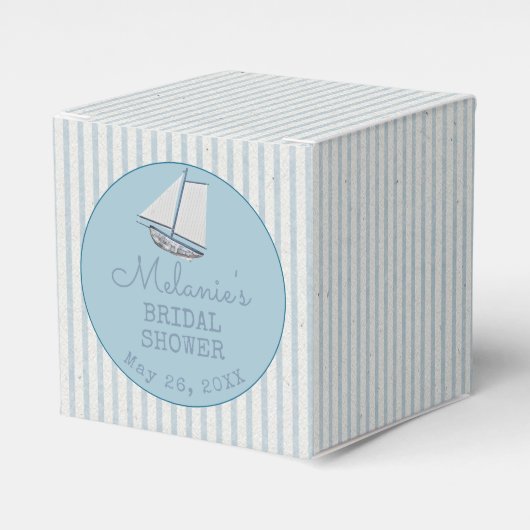 Coastal Bridal Shower Boat Stripe  Geschenkschachtel (Vorderseite)