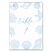 Coastal Bridal Shower Table Number  Tischnummer (Vorderseite)