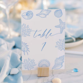 Coastal Bridal Shower Table Number  Tischnummer