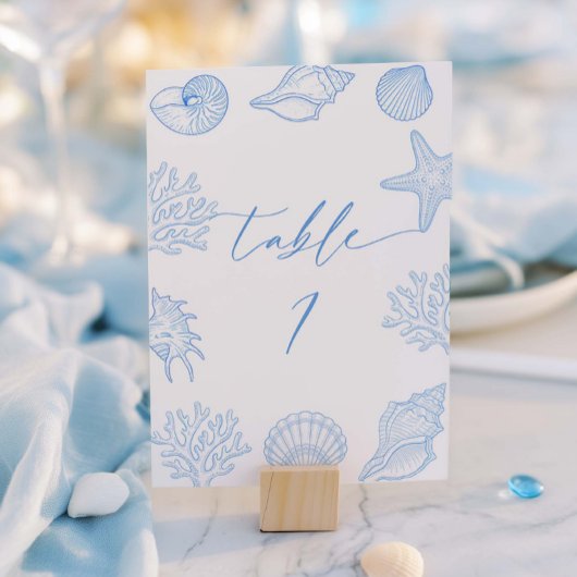 Coastal Bridal Shower Table Number  Tischnummer
