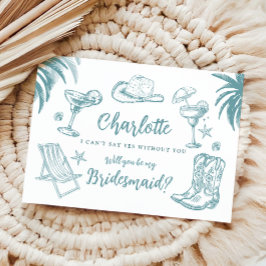 Coastal Bridesmaid Vorschlagskarte Einladung