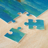 Coastal Bright Watercolor Leuchtturm Rocky Shore Puzzle (Seite)