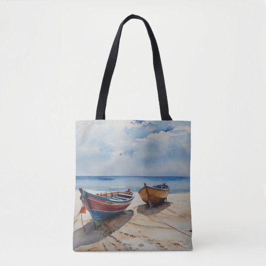 "Coastal Calm" Eine ruhige Wasserfarbenwelt Tasche (Vorderseite)