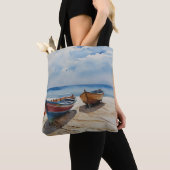 "Coastal Calm" Eine ruhige Wasserfarbenwelt Tasche (Von Nahem)