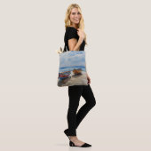 "Coastal Calm" Eine ruhige Wasserfarbenwelt Tasche (Am Model)