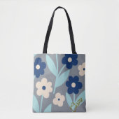 Coastal Calm Florals | Indigo & Turquoise pattern Tasche (Vorderseite)