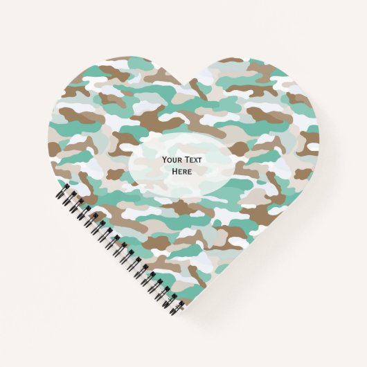 Coastal Camouflage Herz Notizblock (Vorderseite)