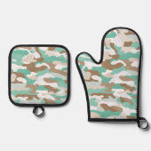 Coastal Camouflage Ofenhandschuh & Topflappen-Set (Vorderseite)