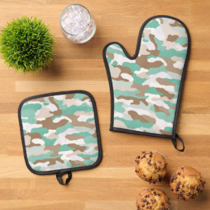Coastal Camouflage Ofenhandschuh & Topflappen-Set