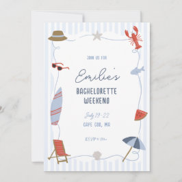 Coastal Cape Cod Bachelorette Itinerary Invite  Einladung
