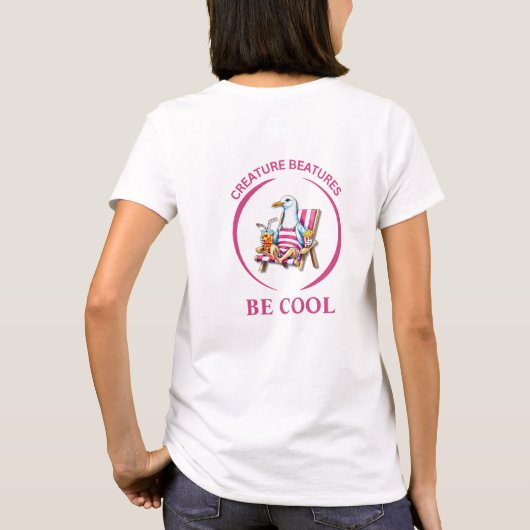 Coastal Cartoon dressed up  Seagull – Be Cool T-Shirt (Rückseite)