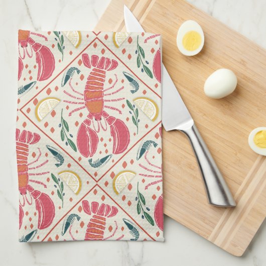 Coastal Catch Seafood Boil Geschirrtuch (Viertel Falte)