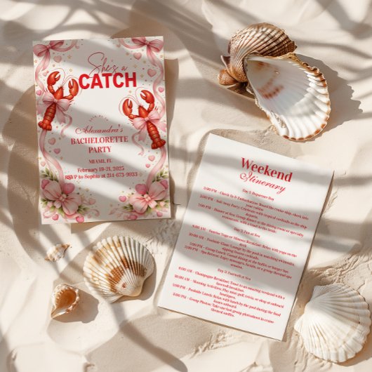 Coastal Catch Vintage Bachelorette Party Einladung