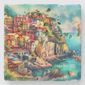 Coastal Charm Cinque Terre | Steinuntersetzer (Vorderseite)