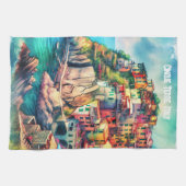 Coastal Charm Italien Cinque Terre | Geschirrtuch (Horizontal)