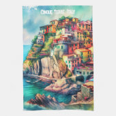 Coastal Charm Italien Cinque Terre | Geschirrtuch (Vertikal)
