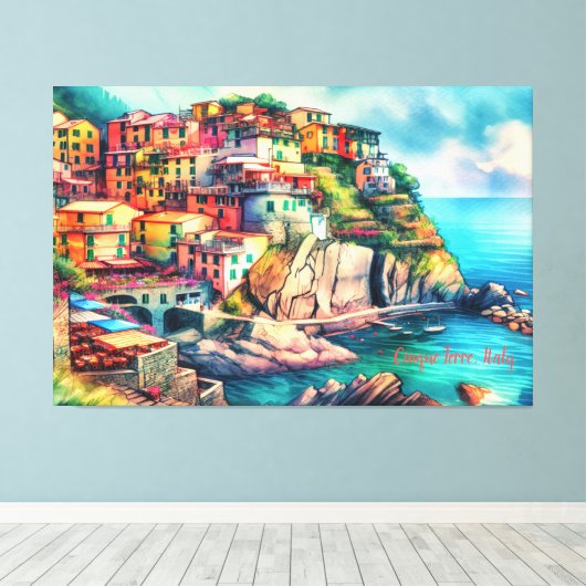 Coastal Charm Italien Cinque Terre | Leinwanddruck (Insitu (Holzboden))