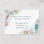 Coastal Chic | Aquamariner Empfang von Grün- und K Begleitkarte (Vorderseite)