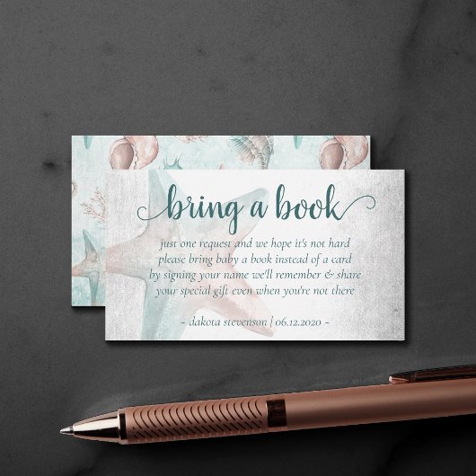 Coastal Chic | Aquamariner Kupfer Starfish Buchbes Begleitkarte