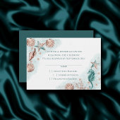 Coastal Chic | Aquamarines Grünes und Korallenriff RSVP Karte