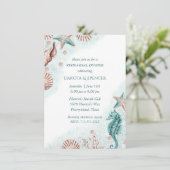 Coastal Chic | Aquamarines Probe des Korallenriffs Einladung (Stehend Vorderseite)