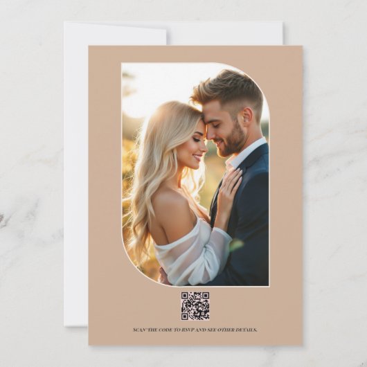 Coastal Chic Autumn - Fall Wedding Photo QR Code Einladung (Rückseite)