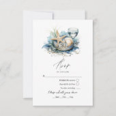 Coastal Chic Beach Hochzeit RSVP Karte (Vorderseite)