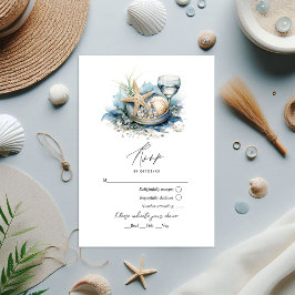 Coastal Chic Beach Hochzeit RSVP Karte
