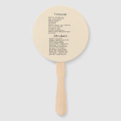 Coastal Chic Beach Hochzeitsprogramm Fächer (Rückseite)