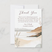 Coastal Chic Beach Watercolor Hochzeit Dankeskarte (Vorderseite)