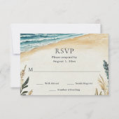 Coastal Chic Beach Watercolor Hochzeit RSVP Karte (Vorderseite)