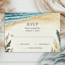 Coastal Chic Beach Watercolor Hochzeit