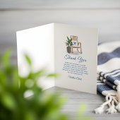 Coastal Chic Beachy Watercolor Blue Front Door Dankeskarte