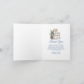 Coastal Chic Beachy Watercolor Blue Front Door Dankeskarte (Innenseite)