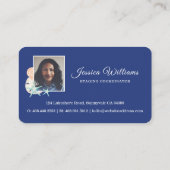 Coastal Chic Beachy Watercolor Blue Front Door Visitenkarte (Rückseite)