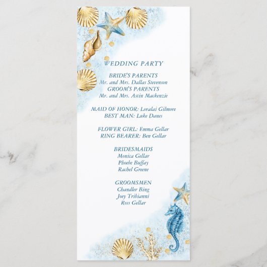 Coastal Chic | Blau und Gold unter der Meereshochz Programm (Rückseite)