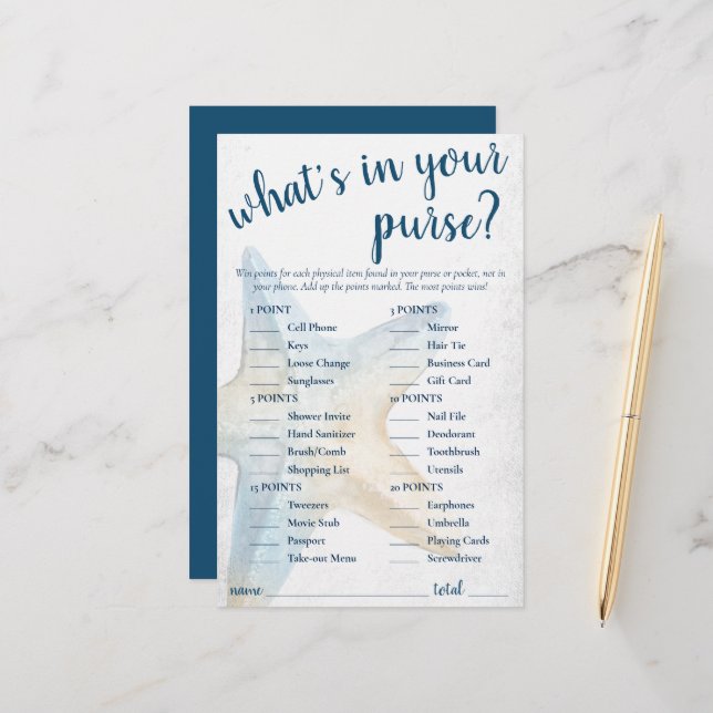 Coastal Chic | Blaue Sternenfische im Handspiel (Vorderseite/Rückseite Beispiel)