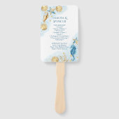 Coastal Chic | Blue and Gold im Rahmen des Meeresp Fächer (Vorderseite)