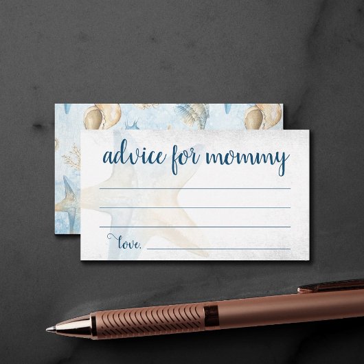 Coastal Chic | Blue Gold Coral Reef Duschberatung Begleitkarte