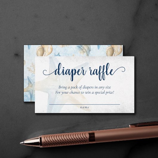 Coastal Chic | Blue Gold Starfish Diaper Begleitkarte