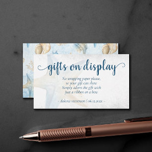 Coastal Chic   Blue Gold Starfish Geschenke auf An Begleitkarte