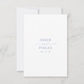 Coastal Chic Blue Meal Options Wedding RSVP Karte (Rückseite)