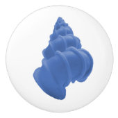 Coastal chic blue pastellel wentletrap seashell keramikknauf (Vorderseite)