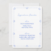 Coastal Chic Blue Wedding Signature Drinks unterze (Vorderseite)
