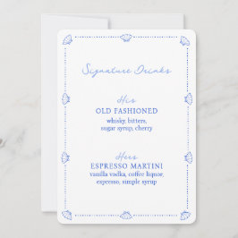 Coastal Chic Blue Wedding Signature Drinks unterze