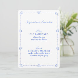 Coastal Chic Blue Wedding Signature Drinks unterze