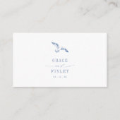 Coastal Chic Blue Wedding Website QR Code Begleitkarte (Rückseite)